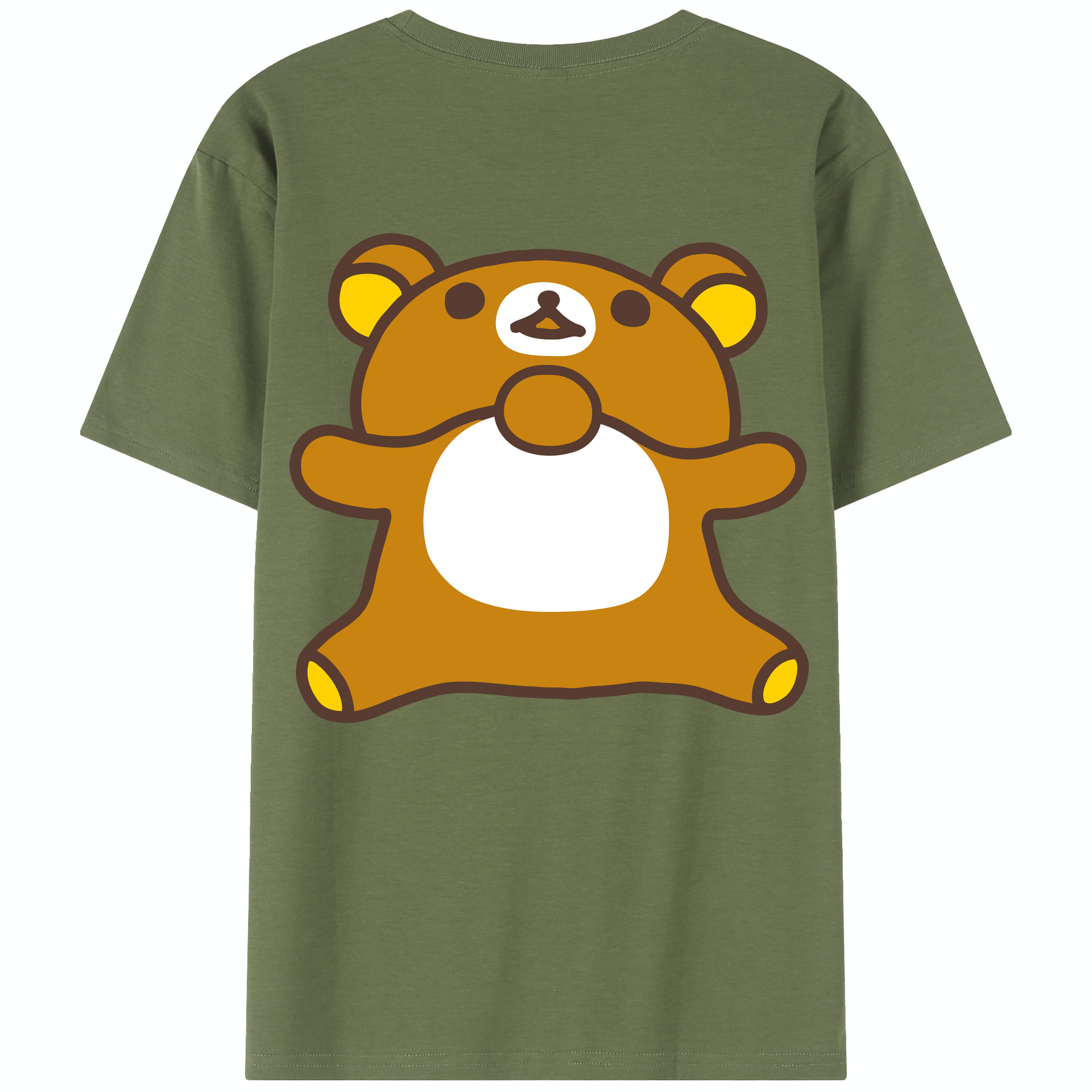 （画像用） リラックマ リラックマ キイロイトリ Rilakkuma Korilakkuma Kiiroitori 綿100％半袖Tシャツ（背面プリント）